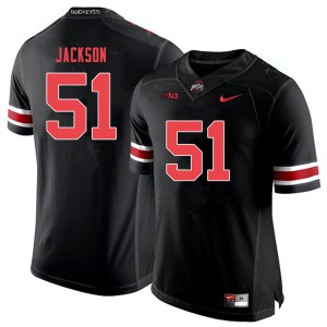 #51 Antwuan Jackson Ohio State Men NCAA Jerseys Black Out