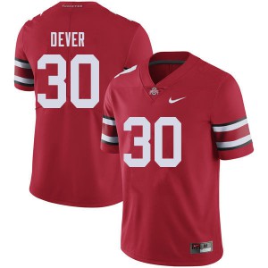 #30 Kevin Dever Ohio State Men Embroidery Jersey Red