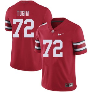 #72 Tommy Togiai Ohio State Men Player Jersey Red