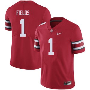 #1 Justin Fields Ohio State Buckeyes Men Stitched Jersey Red
