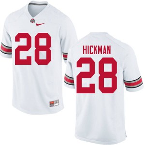 #28 Ronnie Hickman OSU Buckeyes Men Stitch Jersey White