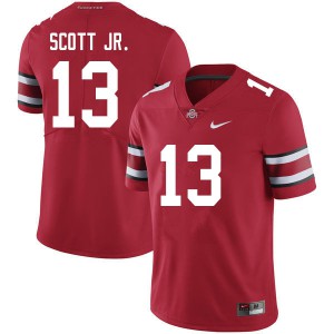 #13 Gee Scott Jr. OSU Men Embroidery Jerseys Scarlet