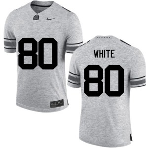 #80 Brendon White Ohio State Men Stitched Jerseys Gray