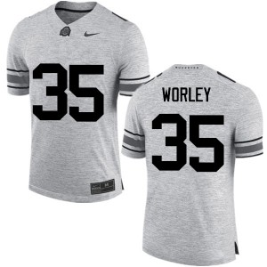 #35 Chris Worley OSU Buckeyes Men University Jersey Gray