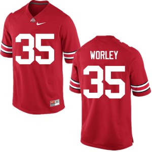 #35 Chris Worley Ohio State Men Stitched Jersey Red