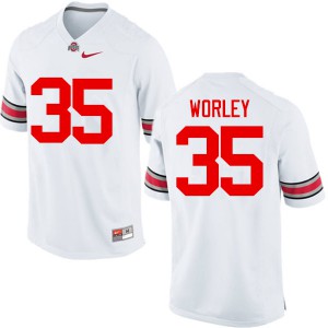 #35 Chris Worley Ohio State Men Embroidery Jerseys White