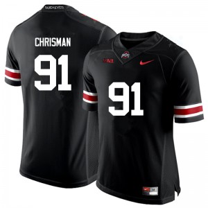#91 Drue Chrisman OSU Buckeyes Men College Jersey Black