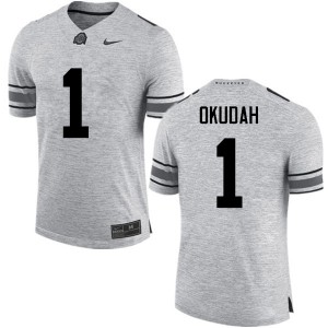 #1 Jeffrey Okudah Ohio State Men NCAA Jerseys Gray