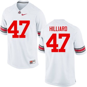 #47 Justin Hilliard Ohio State Men Embroidery Jersey White