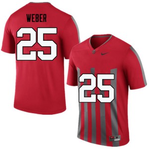 #25 Mike Weber Ohio State Men Football Jerseys Throwback
