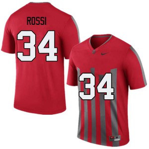 #34 Mitch Rossi Ohio State Men Embroidery Jersey Throwback