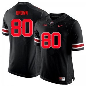 #80 Noah Brown Ohio State Men Embroidery Jersey Black