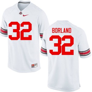 #32 Tuf Borland OSU Buckeyes Men Stitched Jerseys White