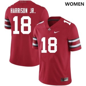 #18 Marvin Harrison Jr. Ohio State Buckeyes Women Stitch Jerseys Red