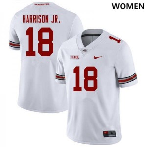 #18 Marvin Harrison Jr. Ohio State Buckeyes College Women University Jerseys White