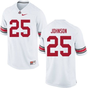 #25 Xavier Johnson Ohio State Buckeyes Men Stitched Jerseys White
