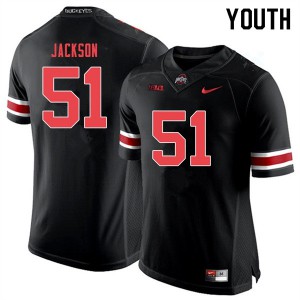 #51 Antwuan Jackson Ohio State Youth College Jerseys Black Out