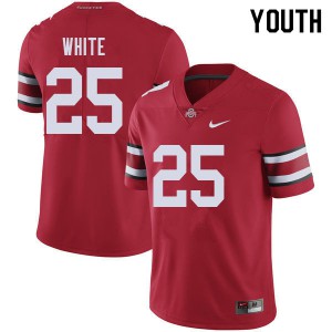 #25 Brendon White Ohio State Youth College Jerseys Red