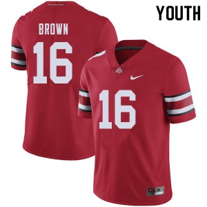 #16 Cameron Brown Ohio State Buckeyes Youth Embroidery Jerseys Red