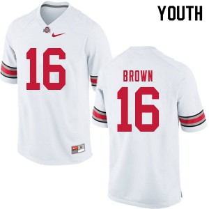 #16 Cameron Brown OSU Buckeyes Youth Official Jerseys White