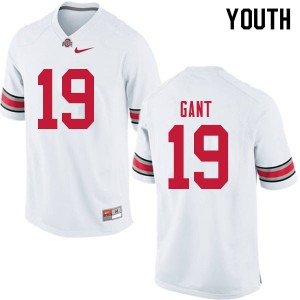 #19 Dallas Gant Ohio State Buckeyes Youth Football Jerseys White