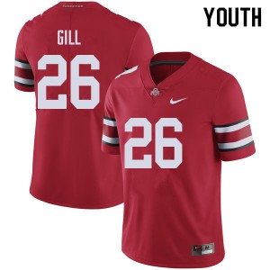 #26 Jaelen Gill OSU Youth Embroidery Jerseys Red