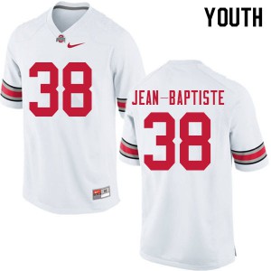 #38 Javontae Jean-Baptiste OSU Buckeyes Youth Football Jerseys White