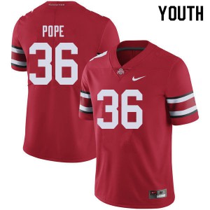 #36 K'Vaughan Pope Ohio State Youth Stitch Jerseys Red