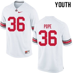#36 K'Vaughan Pope Ohio State Youth College Jerseys White
