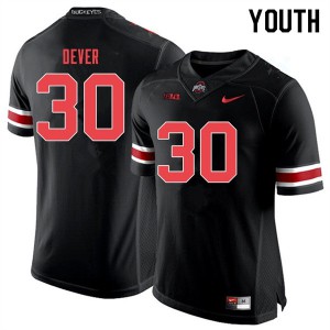 #30 Kevin Dever OSU Buckeyes Youth NCAA Jersey Black Out