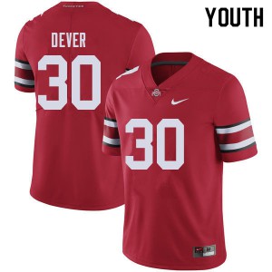 #30 Kevin Dever Ohio State Buckeyes Youth Football Jerseys Red