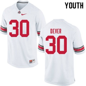 #30 Kevin Dever Ohio State Youth Official Jerseys White