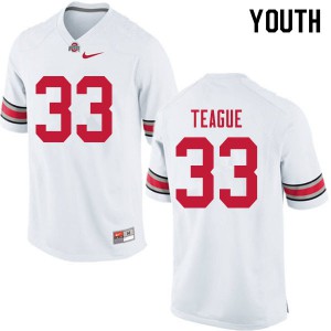 #33 Master Teague Ohio State Youth College Jerseys White