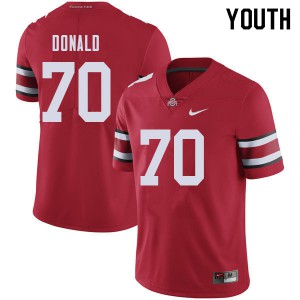 #70 Noah Donald Ohio State Youth Embroidery Jerseys Red