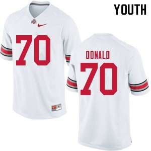 #70 Noah Donald OSU Buckeyes Youth Official Jersey White