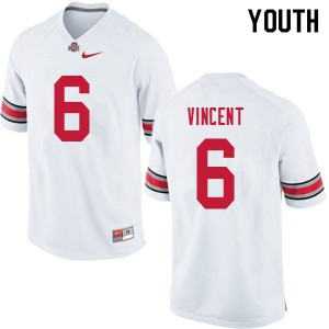 #6 Taron Vincent Ohio State Buckeyes Youth University Jerseys White