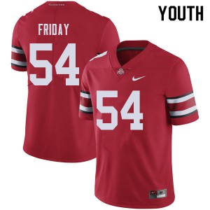 #54 Tyler Friday OSU Youth Football Jerseys Red