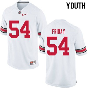 #54 Tyler Friday Ohio State Buckeyes Youth Alumni Jersey White