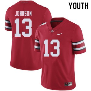#13 Tyreke Johnson OSU Buckeyes Youth Stitched Jersey Red