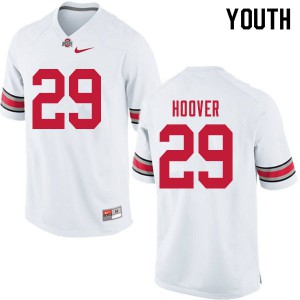 #29 Zach Hoover Ohio State Youth Stitch Jerseys White