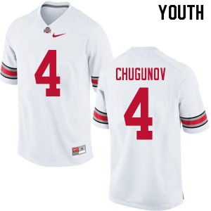 #4 Chris Chugunov Ohio State Buckeyes Youth Football Jerseys White