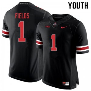 #1 Justin Fields Ohio State Buckeyes Youth Official Jerseys Blackout