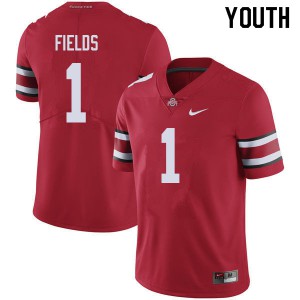 #1 Justin Fields OSU Buckeyes Youth Official Jersey Red