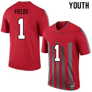 #1 Justin Fields Ohio State Youth Stitched Jersey Throwback