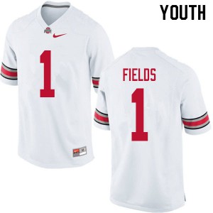 #1 Justin Fields OSU Buckeyes Youth Football Jerseys White