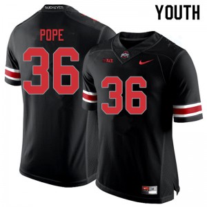 #36 K'Vaughan Pope OSU Buckeyes Youth Embroidery Jersey Blackout