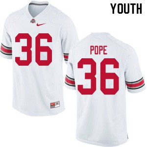 #36 K'Vaughan Pope OSU Buckeyes Youth University Jerseys White