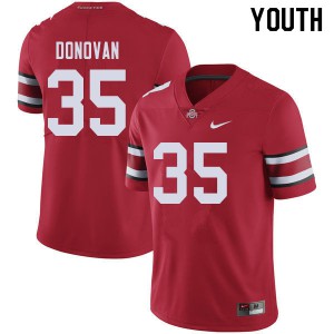 #35 Luke Donovan Ohio State Youth Stitched Jersey Red