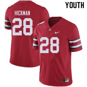 #28 Ronnie Hickman Ohio State Youth Player Jerseys Red