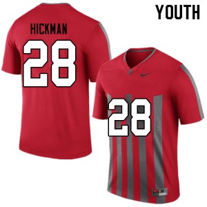 #28 Ronnie Hickman Ohio State Buckeyes Youth NCAA Jersey Throwback
